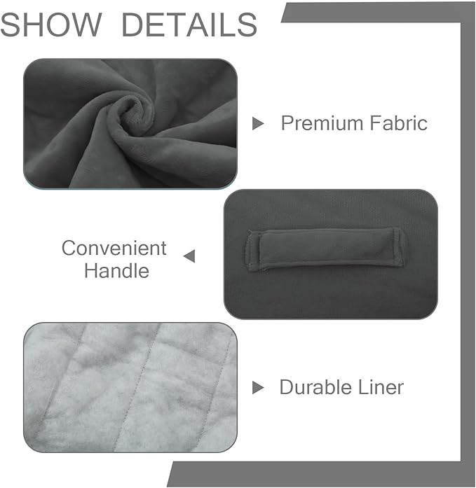 MeMoreCool Square Stuffed Pouf Ottoman Foot Rest, Floor Pouf Foot Stool with Foam Chunk Filling, Soft Stuffed Ottoman Footrest for Living Room, Dark Grey-Ruum Studio Home