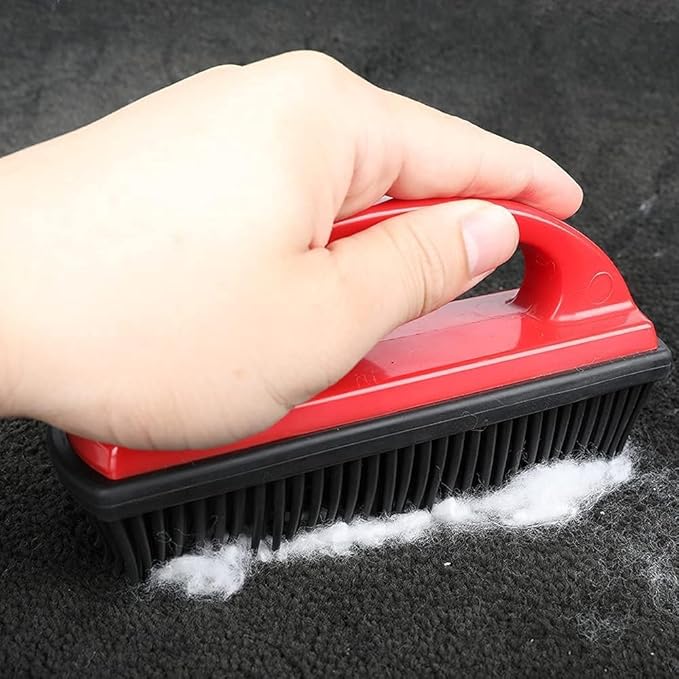 Rubber Pet Hair Removal Brush Lint & Hair Removal Cat Dog Hair Remover Brush Pet Hair Removal Tool Silicone Lint and Debris Remover for Cleaning,Grooming,Lint and Fur Removal,Home (Red&Black)-Ruum Studio Home