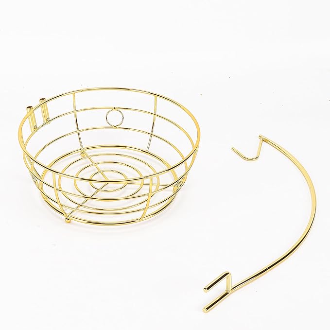 Livabber Countertop Fruit Basket Bowl with Banana Hanger, Modern Standing Fruit Vegetable Bowl Storage, with Banana Tree Holder for Kitchen Dinning Table (Round Metal, Gold)-Ruum Studio Home