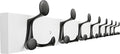 SKOLOO 43-Inch White Wood Coat Rack Wall Mount with 8 Triple Hooks - Ideal for Family Entrances, Classrooms, and Pet Supplies Storage - Perfect Coat Hooks for Wall-Ruum Studio Home