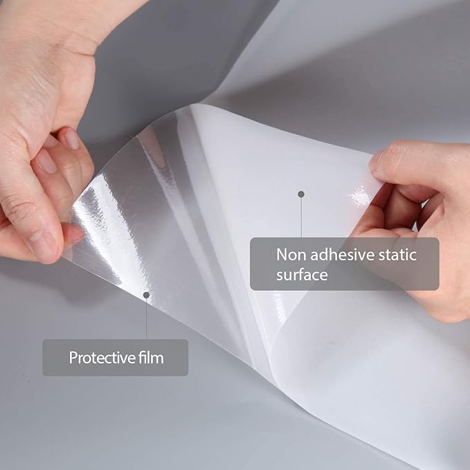 HIDBEA Frosted Window Privacy Film Non-Adhesive, Reusable Window Glass Films Heat Control Self Static Cling Removable Window Stickers for Home Office Living Room (White Frosted, 35.4 Inch x 6.5 Feet)-Ruum Studio Home