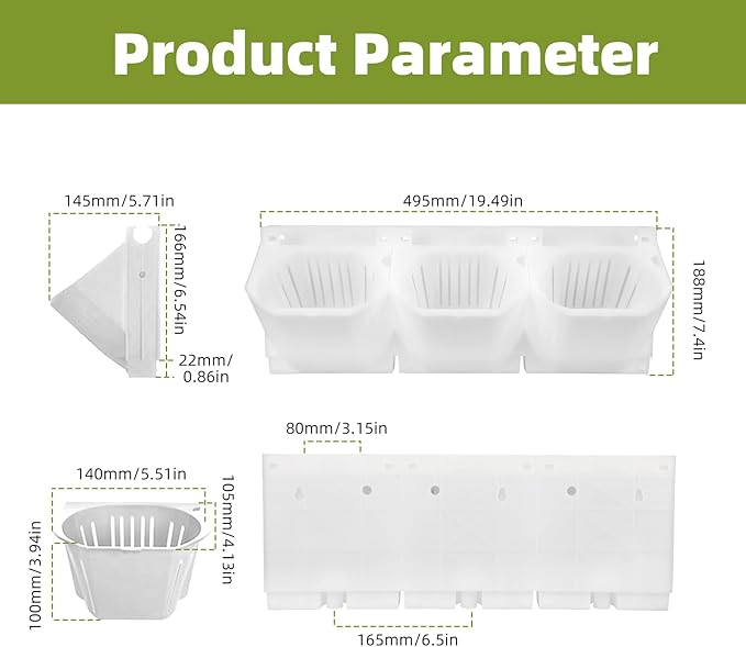 Self-Watering Vertical Wall Planter, 36 Pots Wall Mounted Garden for Indoor/Outdoor, Stackable Planter, Includes Panels, for Herbs, Flowers & Vegetables (White)-Ruum Studio Home