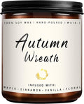 Auelife Fall Candle, Autumn Wreath Scented Soy Candles for Home, Aromatherapy Candle Gift Set for Women & Men, Cozy Fall Décor, 7oz – Perfect for Autumn Relaxation and Home Ambiance-Ruum Studio Home