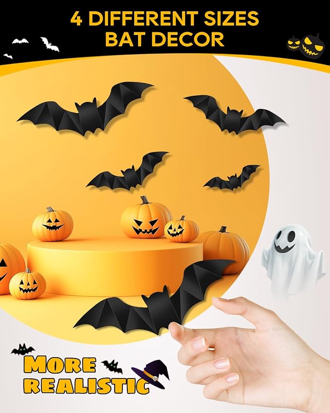 eZAKKA Halloween Table Cloth with 16 Pcs Bats Wall Decor, Spider Web Table Cloth Black Tablecloth Lace Fabric Table Cloths for Rectangle for Parties Gothic Spooky Home Decorations, 53x68 Inch-Ruum Studio Home