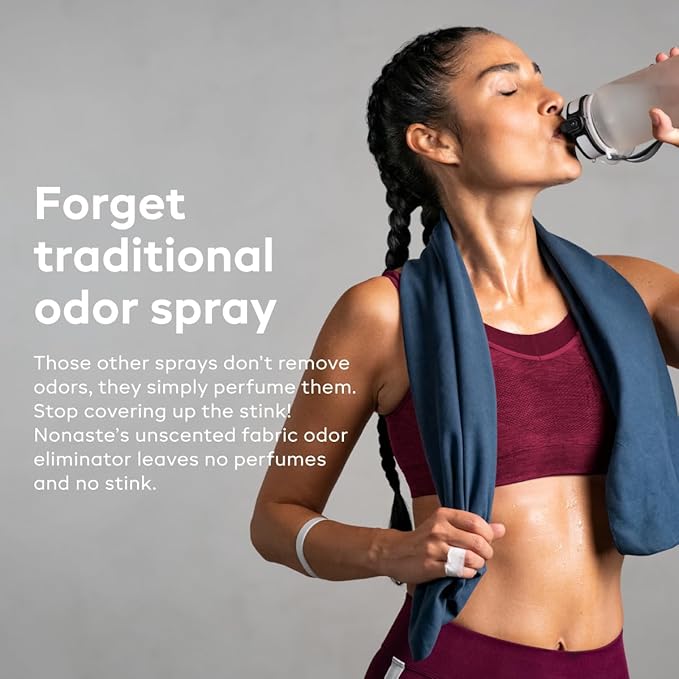 Nonaste Odor Eliminating Spray - 32 Fl Oz (Pack of 2) - Shoe & Yoga Mat Spray, Boxing Glove Deodorizer, Gym Bag Deodorizer, Fabric Odor Eliminator - No Washing Needed-Ruum Studio Home