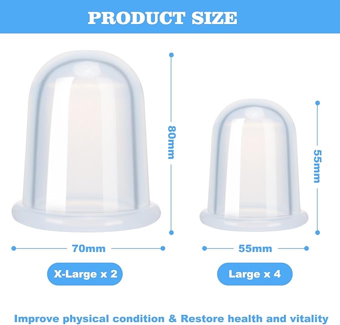 Silicone Cupping Therapy Set - Cupping Kit for Massage Therapy - Cellulite Remover Cupping Set - Anti Cellulite Cup Massager, Vacuum Suction Massage Cups for Cellulite Reduction-Ruum Studio Home