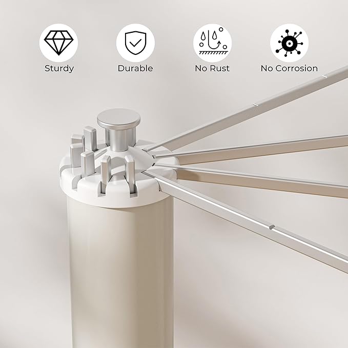 Tripod Clothes Drying Rack, Garment Rack Portable and Foldable Space Saving Laundry Drying Rack - Dryer Rack Clothing Floor Folding Balcony Bedroom Household (Silver(Aluminum), 12 rods)-Ruum Studio Home