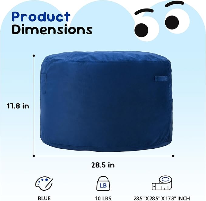 Hobestluk Bean Bag Chairs 2.5FT Bean Bag Chair with Memory Foam Filled & Machine Washable Cover,Beanbag Chair, Small Bean Bag Chairs for Playroom, Living Room, Bedroom-Ruum Studio Home