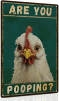 ALKB Chicken Metal Sign for Bathroom Decor - 8x12 Inch Are You Pooping Vintage Chicken Sign Gifts for Chicken Owners-Ruum Studio Home