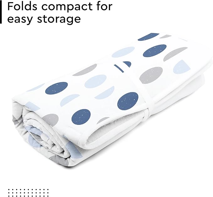 Encasa XO Ironing Mat/Pad (Large 48"x28") with 3mm Padding & Silicone Iron Rest for Steam Pressing on Tabletop or Bed - Heat Resistant, Portable, Quilting & Travel Blanket - Blue Moon-Ruum Studio Home