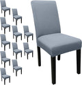 JQinHome Dining Room Chair Covers Set of 12, High Stretch Chair Slipcover Removable Washable Chair Seat Protector Cover for Home Party Hotel Wedding Ceremony (Light Grey)-Ruum Studio Home