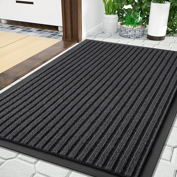 Yimobra Front Door Mat Outdoor Indoor Entrance, 100% Waterproof All-Season All Weather Doormat, Welcome Matt Outside Entry, Non Slip, Low Profile, Heavy Duty Patio Porch Floor Mats,29.5 x 17,Grey-Ruum Studio Home