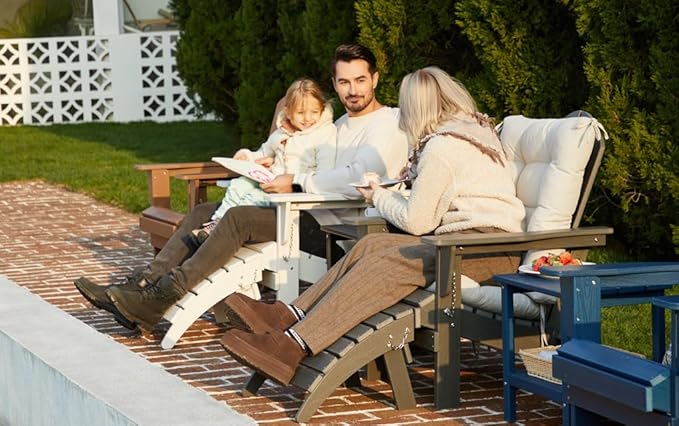 KINGYES Folding Adirondack Ottoman for Adirondack Chair, Grey-Ruum Studio Home