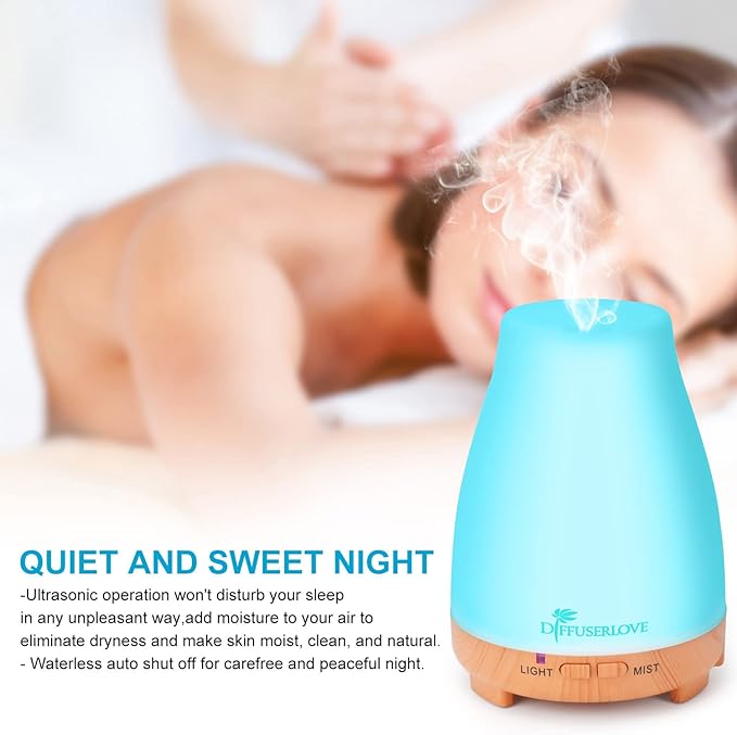 Diffuserlove Essential Oil Diffusers 200ML Remote Control Diffuser Mist Humidifiers BPA-Free Aromatherapy Diffuser (Yellow Base)-Ruum Studio Home