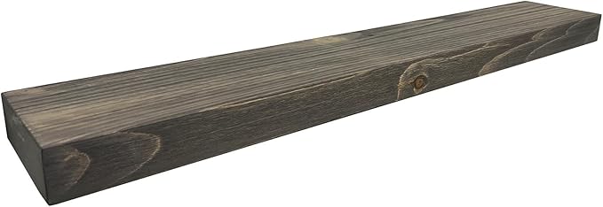 joelsantiques 48 Inch Wooden Floating Shelves for Wall - 48x6x2 in - Made of Natural Wood - Long Heavy Duty Rustic Wall Shelves for Bedroom - Perfect for Living Room, Kitchen - Gray - Grey-Ruum Studio Home
