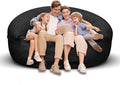 Bean Bag Chair for Adults 6FT,Soft Removable Cover for Teens/Girls Bedroom,Fluffy Giant Round Floor Beanbag Lounger Chairs (No Filler,Black)-Ruum Studio Home