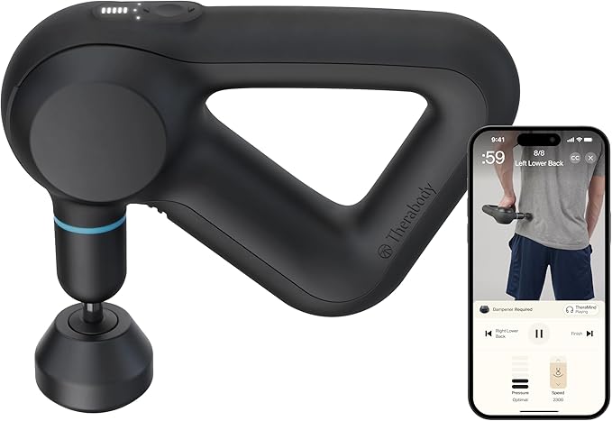 TheraGun Therabody Prime (5th Generation) - Deep Tissue Percussion Therapy Massage Gun - Bluetooth Enabled, Personal Massager for Pain Relief in Neck, Back, Leg, Shoulder and Body (Black)-Ruum Studio Home