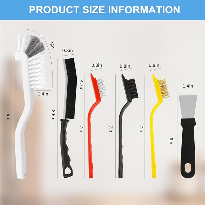 11Pcs Crevice Cleaning Brush Set, Hard Bristle Cleaning Supplies for Kitchen, Bathroom, Corner, Grout, Sink, Cup, Teapot, Bottle, Blender-Ruum Studio Home