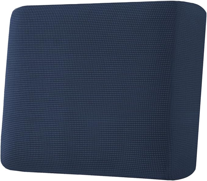 H.VERSAILTEX Super Stretch Individual Seat Cushion Covers Sofa Covers Couch Cushion Covers Slipcover Sets Thick Jacquard Textured Twill Fabric (1 Piece Chair Cushion Cover, Navy)-Ruum Studio Home