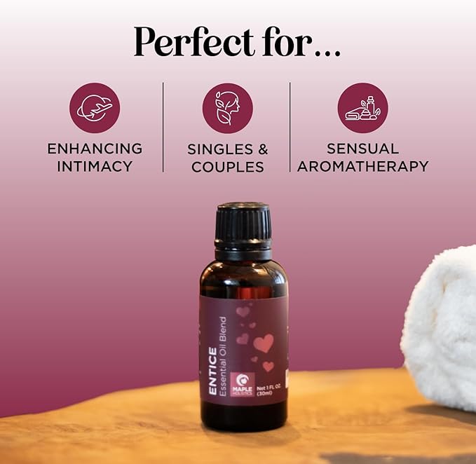 Entice Essential Oil Blend for Diffuser - Passionate Blend of Aromatherapy Oils for Couples with Lavender Palmarosa Clary Sage and Ylang-Ylang Essential Oil - Ignite The Romance Essential Oils Blend-Ruum Studio Home