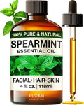 Kukka Spearmint Oil for Facial Hair - 4 Fl Oz - 100% Pure Natural Aromatherapy Spearmint Essential Oil for Skin & Hair Care, Diffuser, Bath Bombs, Soaps and Candles - Soap Making & DIY-Ruum Studio Home