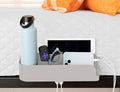 Squirrel Gray Bedside Perch – Perfect dorm gift & small space essential! USB-C & A charging, cup holder fits Hydro Flask, YETI, S'well. Organizes phone, iPad & more on lofted beds, couch, etc.-Ruum Studio Home