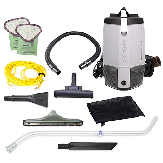 ProTeam Commercial Backpack Vacuum Cleaner, ProVac FS 6 Vacuum Backpack with HEPA Media Filtration and Residential Cleaning Service Kit, 6 Quart, Corded-Ruum Studio Home