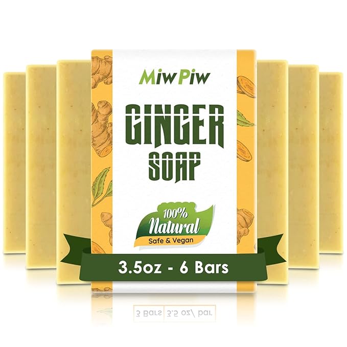 Ginger Soap Lymphatic Drainage Pack 6 - Anti-Cellulite Skin Tightening - Natural Ingredients Detox Soaps for Deep Clean Shower, Detoxification, Rejuvenating-Ruum Studio Home