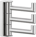 Angle Simple Swivel Towel Hook 3 Arms, SUS 304 Stainless Steel Foldable Robe Towel Hook for Bathroom, Wall Coat Holder, Brushed Nickel-Ruum Studio Home