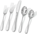 HIKAA Wave Design Silverware Set Service for 2, 10-Piece Artistic Stainless Steel Flatware Set with Fibonacci Pattern, Heavy Duty Mirror Polished Cutlery Set-Ruum Studio Home