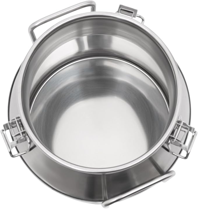 201 Food-Grade Stainless Steel Ice Bucket with Lid, 10L/2.64Gal Good Sealing Storage Canister Milk Bucket Milk Can for Coffee, Tea, Water, Milk, Soup-Ruum Studio Home