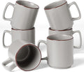 famiware Coffee Mugs Set of 6, Nebula 14oz Coffee Mugs, Ceramic Cup Set with Handle for Latte, Tea, Milk, Cappuccino, Cocoa, Light Gray-Ruum Studio Home