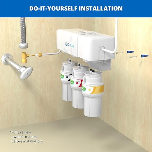 Aquasana Under Sink Water Filter System - Reduces PFAS, Lead, & Chlorine in Drinking Water - Under Counter Claryum Filtration for Kitchen - 3-Stage - Oil-Rubbed Bronze Faucet - AQ-5300.62-Ruum Studio Home