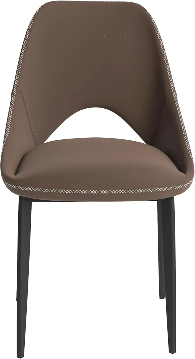 LeisureMod Amalfi Upholstered Fabric Dining Chair – Modern Side Chair with Iron Legs, Mid-Century Accent Chair for Dining Room or Kitchen-Ruum Studio Home