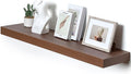 12 Inch Deep Floating Shelves, 48W x 12D Rustic Large Floating Shelves, Deep Walnut Wood Wall Shelves Set of 1 for Living Room Bathroom Laundry Room Bedroom Kitchen Home Office - Walnut-Ruum Studio Home