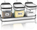 XIUDI Condiment Seal Jar Spice Container with Lids and Spoons，Clear Glass Condiment Canisters Pots Seasoning Box Salt Container Sugar Bowl Set of .Used in Kitchen, Coffee Table,Set of 3-Ruum Studio Home