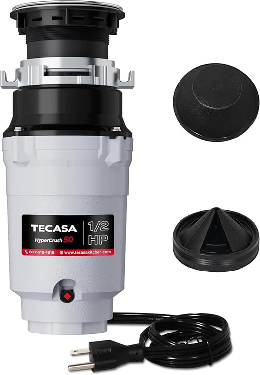 Garbage Disposal, TECASA 1/2 HP Pro Food Waste Coutinuous Feed, Garbage Disposals with Stopper Power Cord, Stainless Steel Grinding System for Kitchen Sink - HyperCrush 50 PRO-Ruum Studio Home