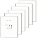 Haus and Hues White Oak 11x14 Picture Frame Set of 6 - Set of 6 11x14 Wood Picture Frame, 11x14 White Picture Frame, 14x11 Picture Frames, White Picture Frames 11x14, White Art Frame (White Oak Frame)-Ruum Studio Home