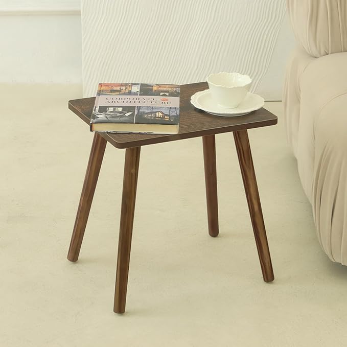 AWASEN Side Table, Small Wood End Table Living Room, Mini Bed Side Table Modern Accent Nightstand with Solid Wood for Bedroom Office Small Spaces, Rustic Brown-Ruum Studio Home