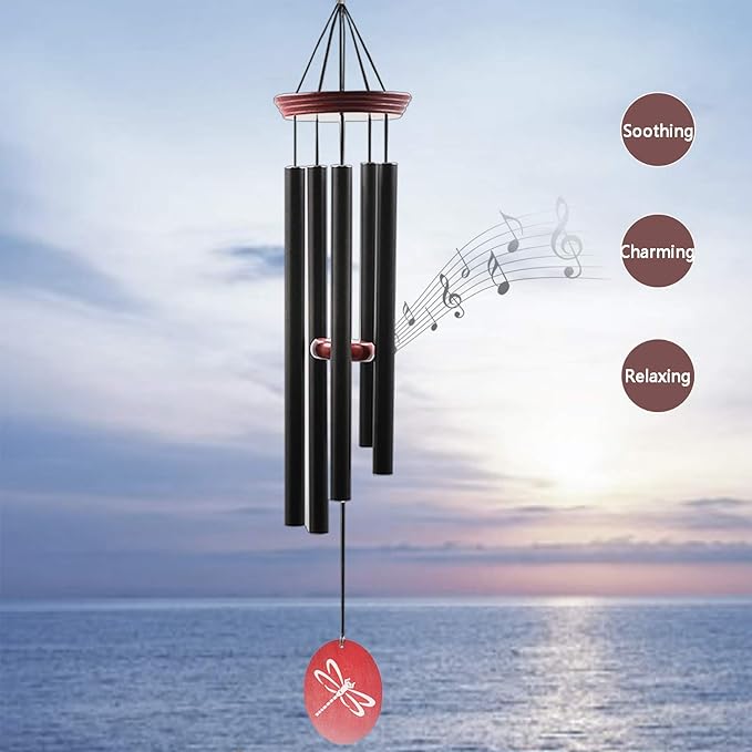 Wind Chimes for Outside, 33 Inch Wind Chimes Outdoor Tuned Soothing Melody, Memorial Wind Chime Sympathy Gifts for Loss of Loved One Prime. Garden Wind Chime. Dragonfly-Ruum Studio Home