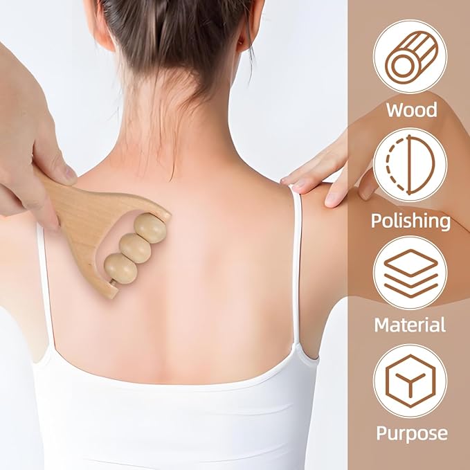 Ciieeo 2Pcs Wooden Massage Roller - Compact Handheld Tool for Foot Shoulder Neck and Waist Relaxation - Improve Sleep Quality-Ruum Studio Home