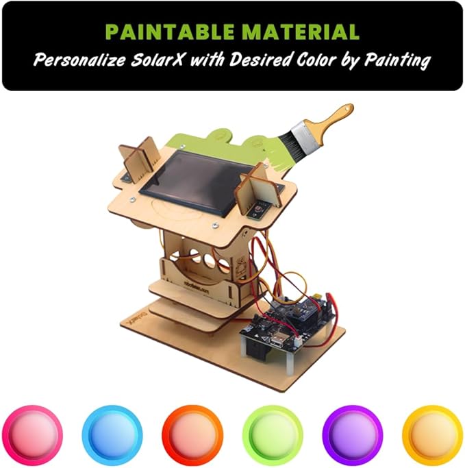 SolarX V2: Sun-Tracking Solar Panel DIY Kit with Arduino Nano, Solar Sun Tracker Sytem with Electronic Components, Educational Sun Tracker Kit, Solar Coding Kit-Ruum Studio Home