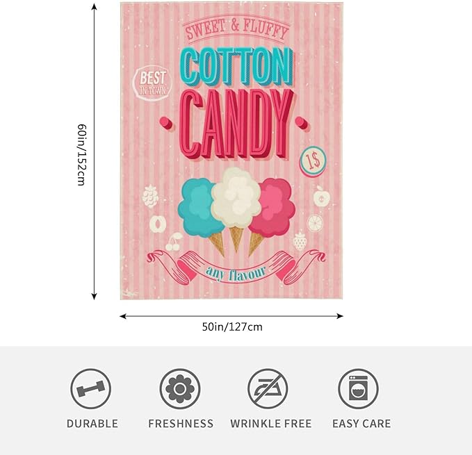 HGOD DESIGNS Candy Throw Blanket Sweet and Colorful Candy Pink Blanket Super Soft Flannel Throw Blanket Lightweight Plush Fuzzy Bed Blanket for Bedding Sofa and Travel 50"X60"-Ruum Studio Home