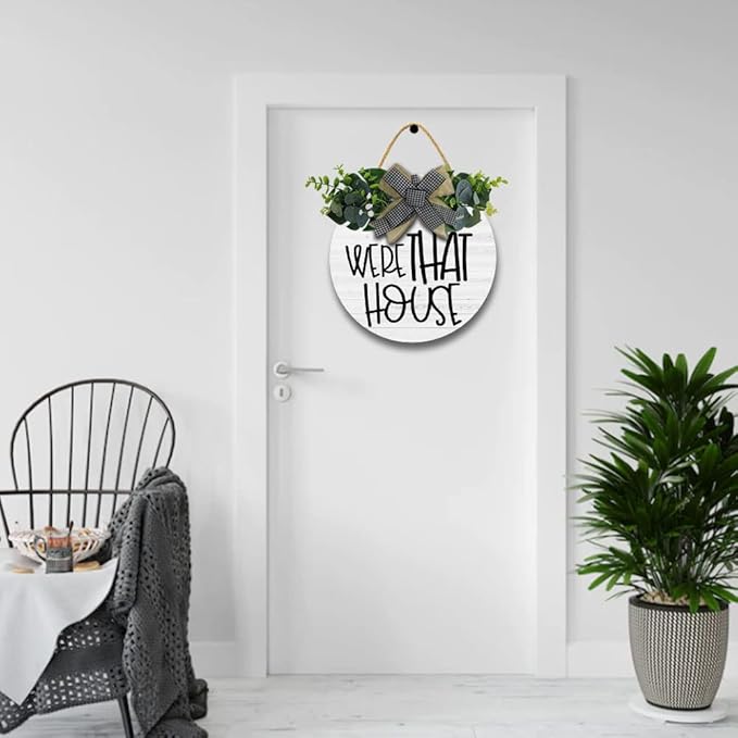Funny Hanging Wall Sign for Front Door Home Kitchen Decor Rustic Wooden Round Sign Wall Decoration for Kitchen Dining Room Living Room Bedroom Outdoor-Ruum Studio Home