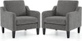 VINGLI Accent Chairs Set of 2 for Living Room, Light Grey Mid Century Modern Chair Soft Chenille Sofa Chair Upholstered Comfy Arm Chairs for Bedroom, Play Room, Apartment-Ruum Studio Home