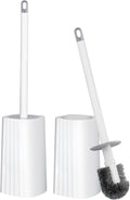 Toilet Brush & Holder Set, 2 Pack Toilet Brushes for Bathroom with Holder, Lightweight Plastic Handle, Space Saving for Storage, Deep Cleaning, Drip-Proof, Easy to Assemble-Ruum Studio Home