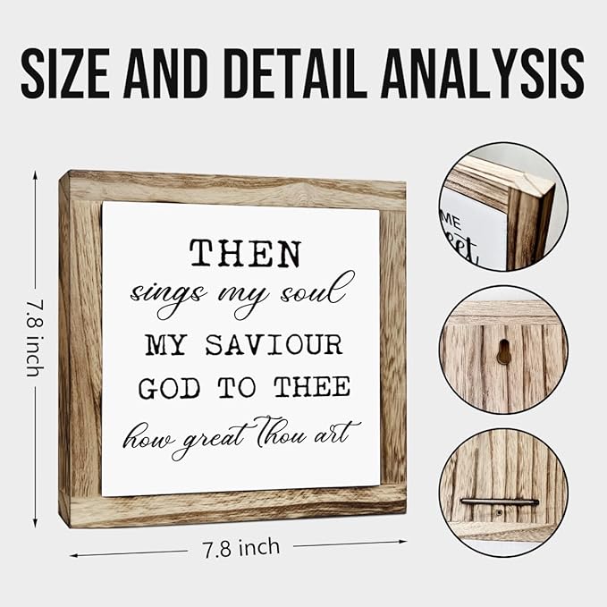 Rustic Wood Sign – ‘Sings My Soul’ Inspirational Wooden Plaque – Small Table or Shelf Decor, Spiritual Desk Sign, Wall Art for Home, Bedroom, Farmhouse Living Room, Motivational Quote, Home Decoration-Ruum Studio Home