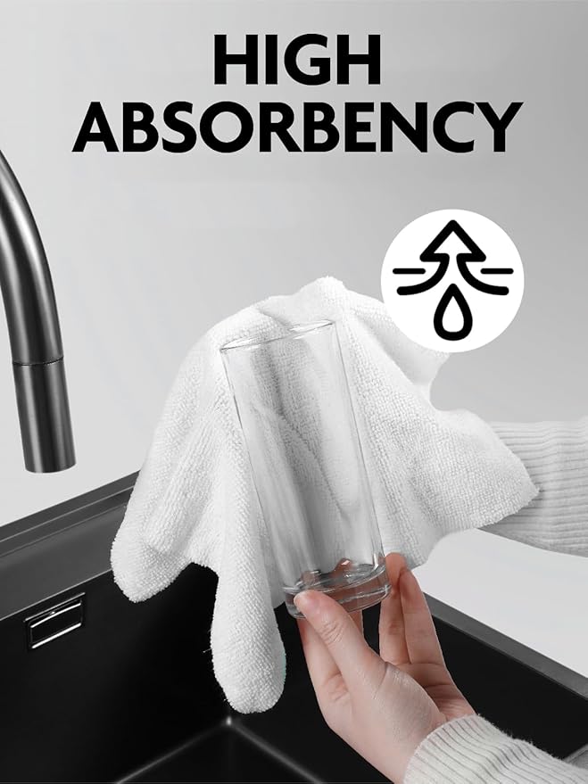 Fantasticlean Microfiber Cleaning Cloth Roll -90 Pack, Tear Away Microfiber Towels, 12" x 12", Reusable, Washable, Scratch Free, Ultra Absorbent Dish Rags for Car, Home, Garage or Shop (White)-Ruum Studio Home