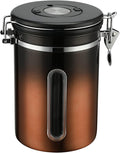 malmo Coffee Canister, Airtight Coffee Container with Date Tracker Lid, Stainless Steel Canister for Kitchen Food Storage (Black-Copper, 22oz)-Ruum Studio Home