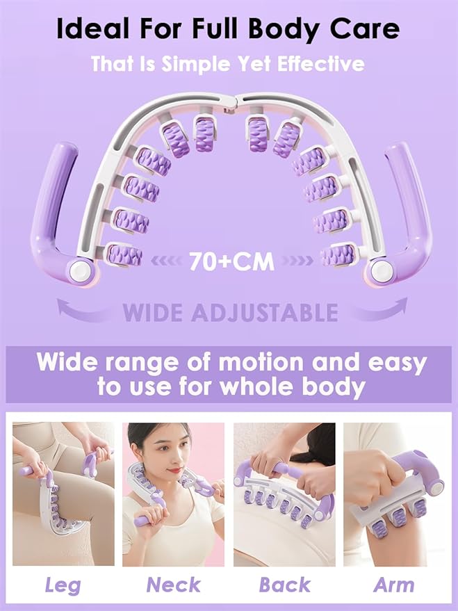 Anti Cellulite Massager Roller w/Detachable Roller Handles for Whole Body, Leg, Lumbar, Shoulder, Back, Arm Massage Stretch Roller Swelling Release Stress Relief Yoga Goods Dieting Equipment-Ruum Studio Home